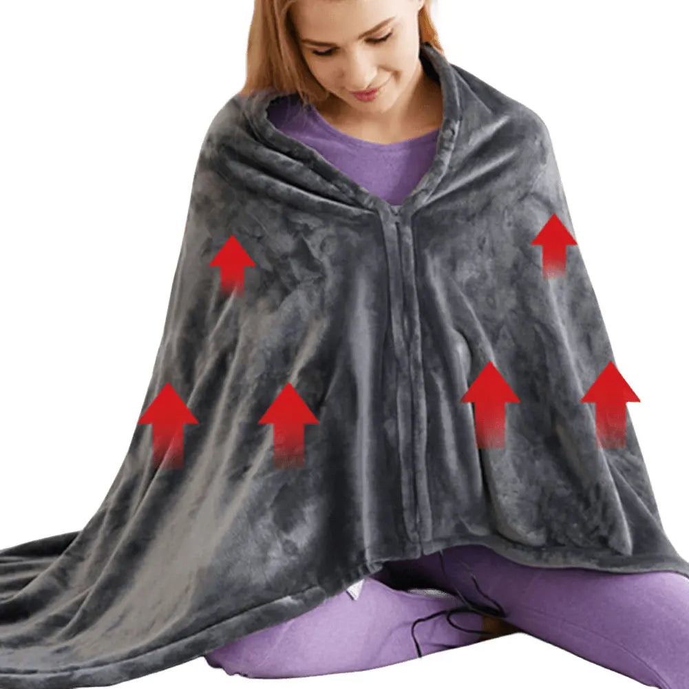 USB Electric Heated Blanket 3 Heating Levels Fleece Heated Blanket Portable Heated Blanket Cape Quickly Heated Cape Pad
