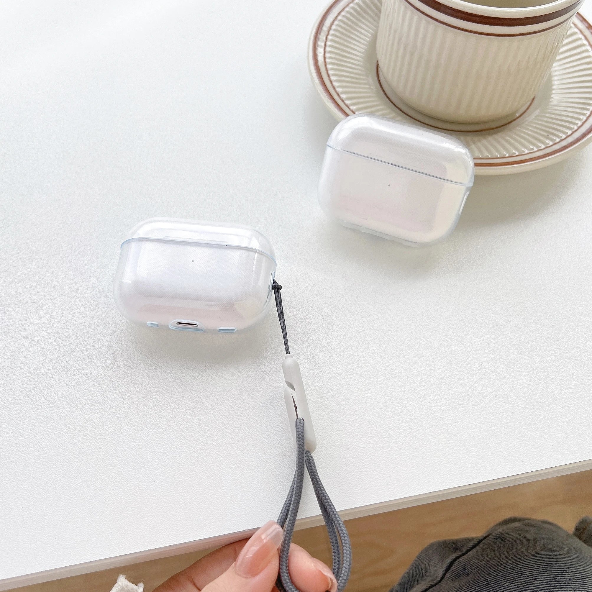 Clear Soft TPU Earphone Case for Airpods 4 3 2 1 Pro Pro2 Pro 3 Shockproof with Lanyard Strap for Airpods 4 Charging Case Cover