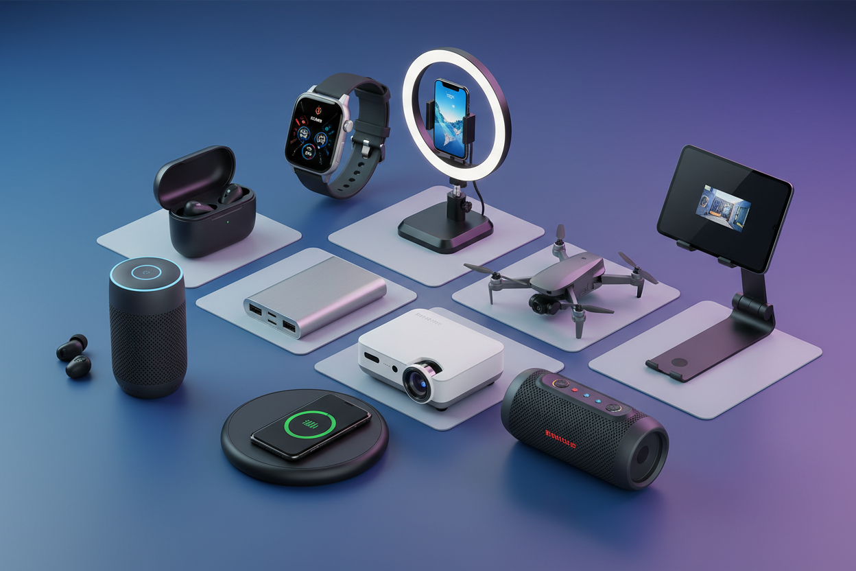 make me a video about cool gadgets just showinh photos of useful gadgets and tech that are currently viral